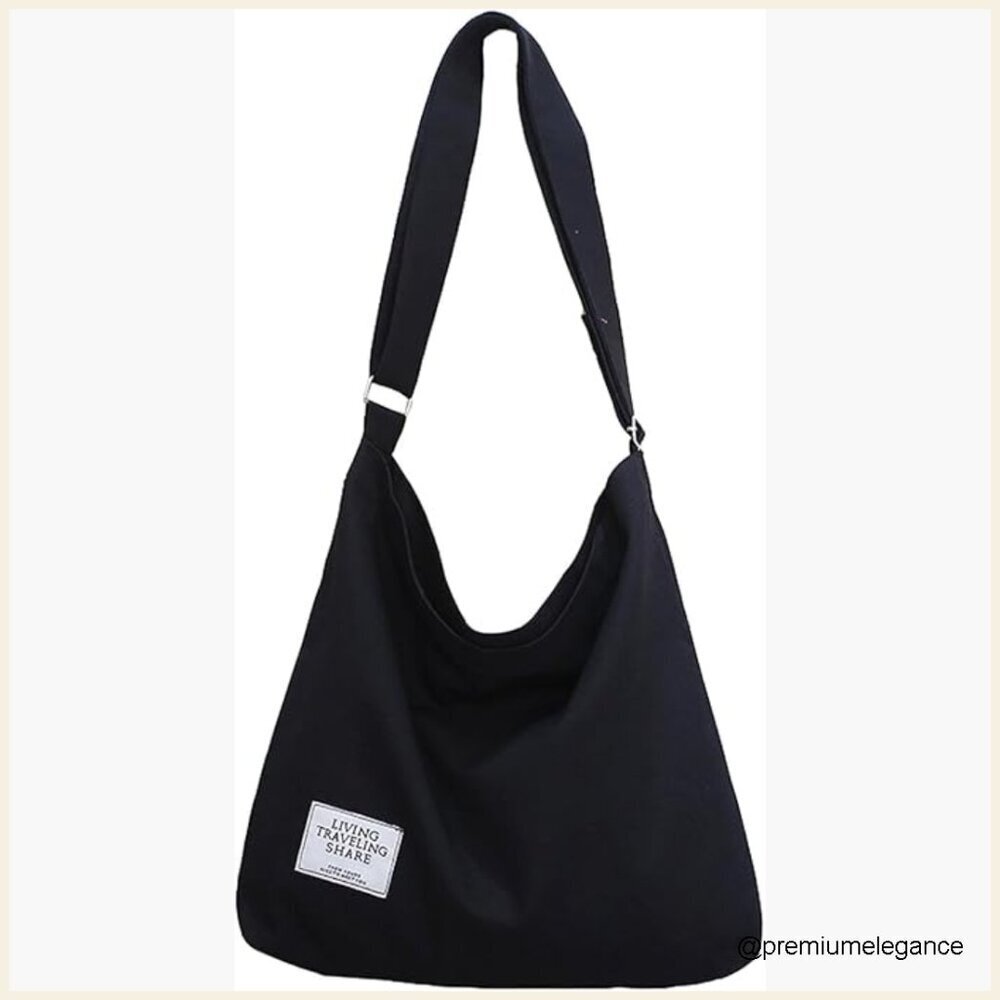 Large Canvas Hobo Tote Shoulder Crossbody Bag Casual Daily Use